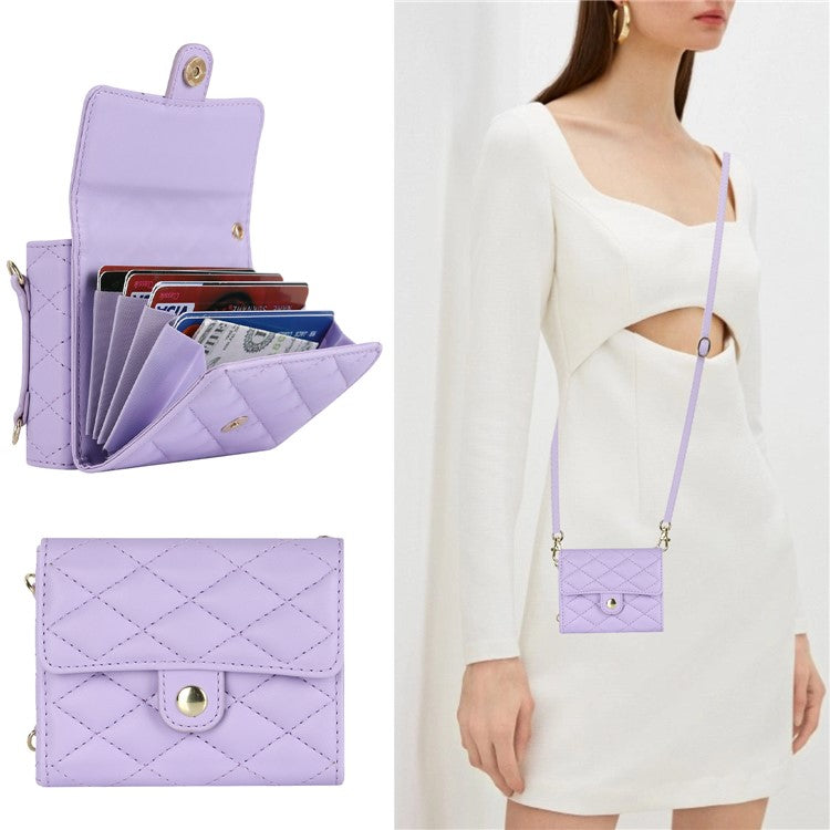 For Motorola Razr 40 Ultra 5G Card Slots Case PU Leather+PC Crossbody Phone Cover - Purple