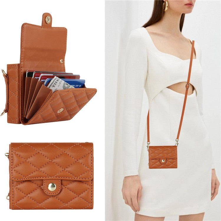 For Motorola Razr 40 Ultra 5G Card Slots Case PU Leather+PC Crossbody Phone Cover - Brown