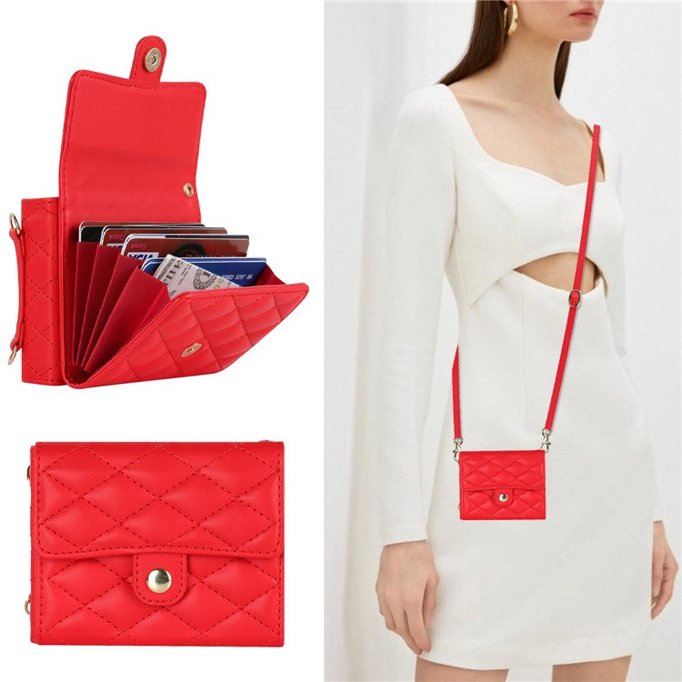 For Motorola Razr 40 Ultra 5G Card Slots Case PU Leather+PC Crossbody Phone Cover - Red