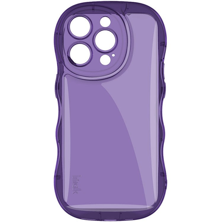 IMAK For iPhone 14 Pro Max Phone Case Scratch-resistant TPU Wavy Edges Back Shell - Transparent Purple