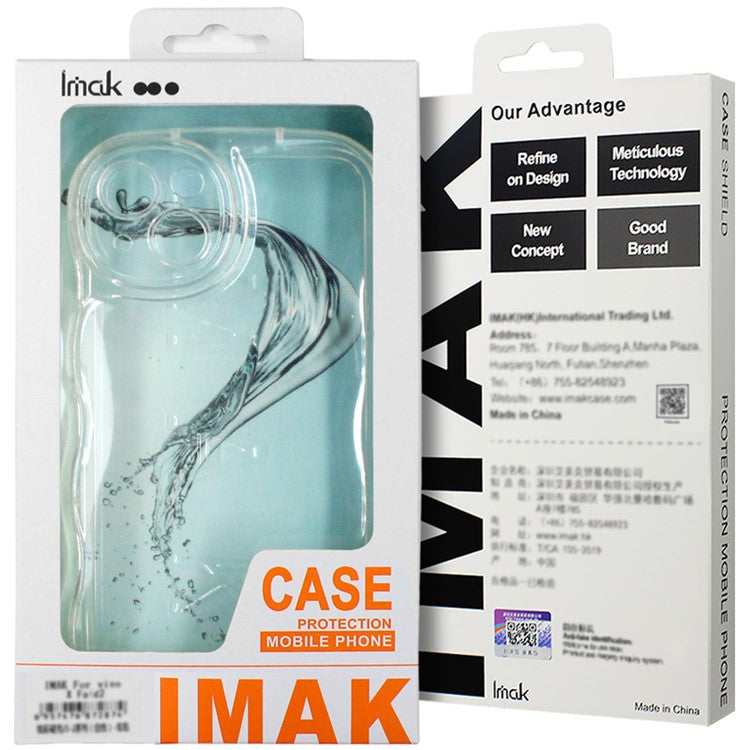 IMAK For iPhone 14 Pro Max Phone Case Scratch-resistant TPU Wavy Edges Back Shell - Transparent Purple