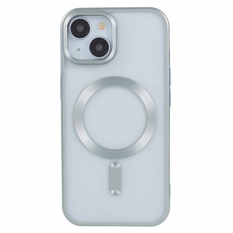 For iPhone 14 Matte TPU Case Compatible with MagSafe Magnetic Phone Cover - Light Green