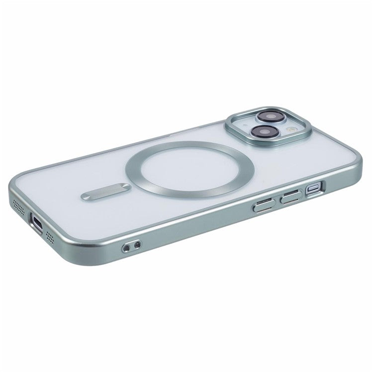 For iPhone 14 Matte TPU Case Compatible with MagSafe Magnetic Phone Cover - Light Green