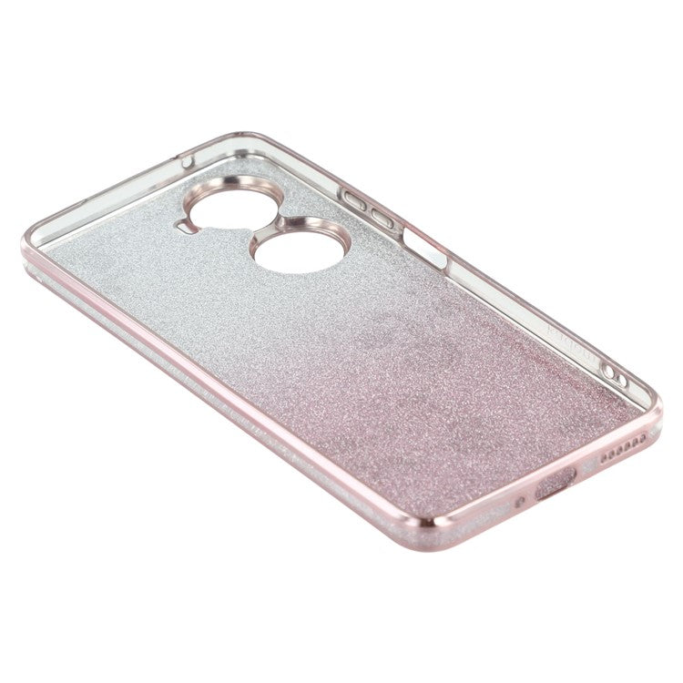 KADEM For Huawei nova 11 SE / nova 12 SE 4G Cell Phone Cases Gradient Flower Pattern Kickstand TPU Cover - Rose Gold