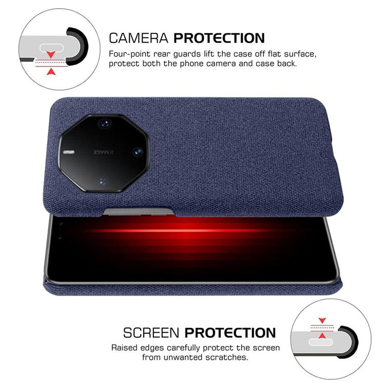For Huawei Mate 60 RS Ultimate Phone Case Cloth+PC Cushion Cover - Blue