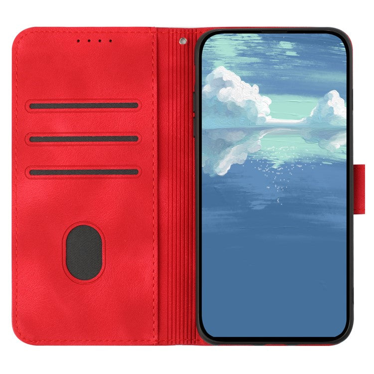 YX0040 For Samsung Galaxy A05 4G Case Stand Wallet Imprinted Phone Cover - Red