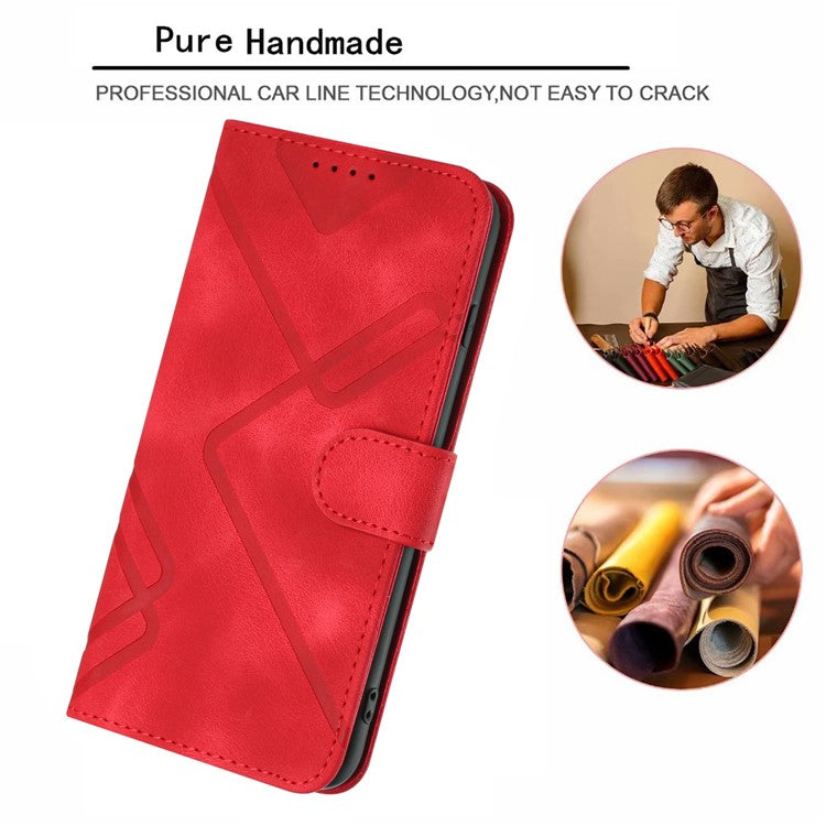 YX0040 For Samsung Galaxy A05 4G Case Stand Wallet Imprinted Phone Cover - Red