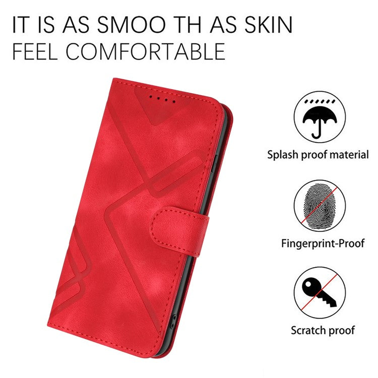 YX0040 For Samsung Galaxy A05 4G Case Stand Wallet Imprinted Phone Cover - Red