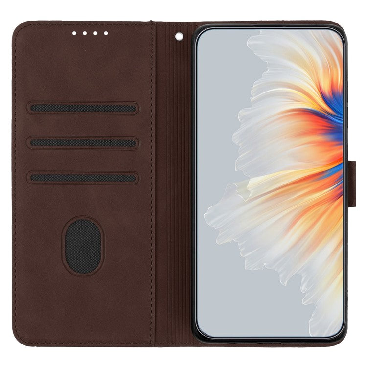 YX0030 For Samsung Galaxy A05s 4G Case Wallet Stand Imprinted Phone Cover - Coffee