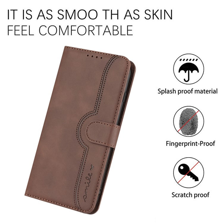 YX0030 For Samsung Galaxy A05s 4G Case Wallet Stand Imprinted Phone Cover - Coffee