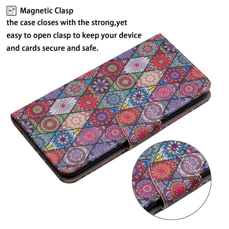 For Xiaomi 13T / 13T Pro / Redmi K60 Ultra Cell Phone Case PU Leather Cross Texture Stand Cover - Kaleidoscope