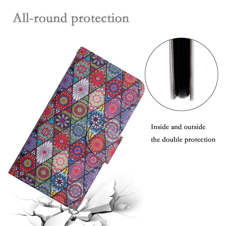 For Xiaomi 13T / 13T Pro / Redmi K60 Ultra Cell Phone Case PU Leather Cross Texture Stand Cover - Kaleidoscope