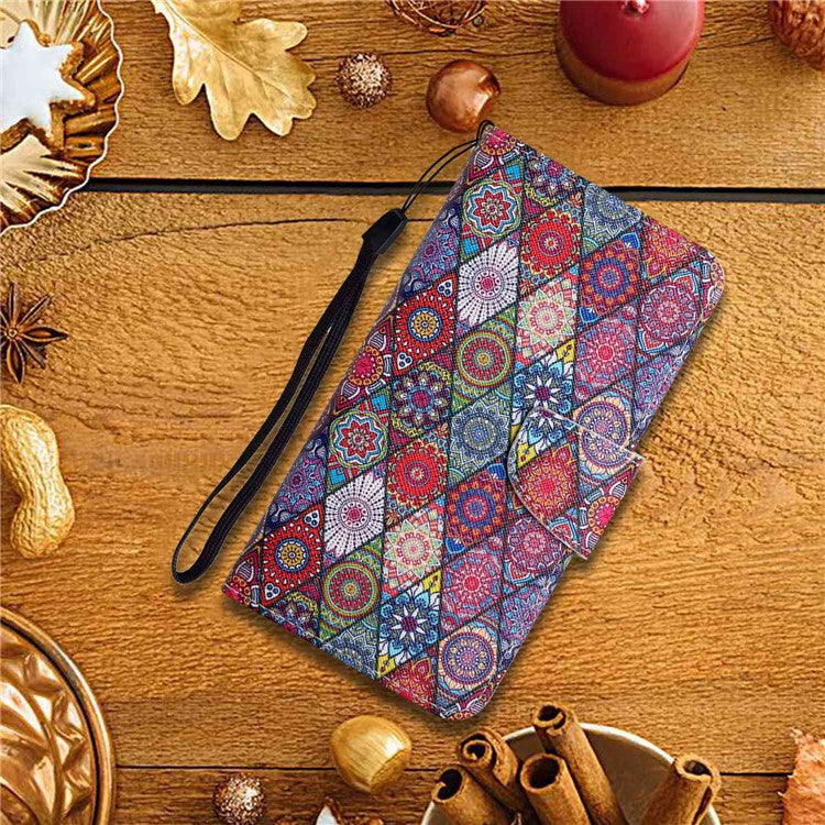 For Xiaomi 13T / 13T Pro / Redmi K60 Ultra Cell Phone Case PU Leather Cross Texture Stand Cover - Kaleidoscope