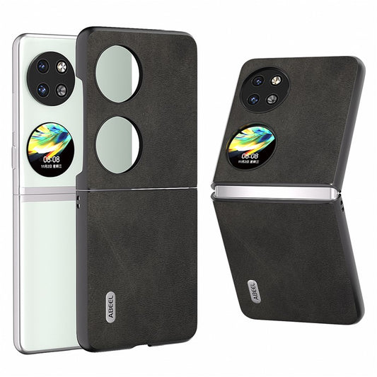ABEEL For Huawei Pocket 2 Phone Case PU Leather+PC Anti-Scratch Cover - Black