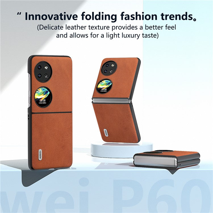 ABEEL For Huawei Pocket 2 Phone Case PU Leather+PC Anti-Scratch Cover - Brown