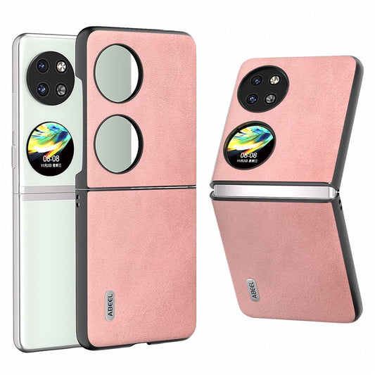 ABEEL For Huawei Pocket 2 Phone Case PU Leather+PC Anti-Scratch Cover - Pink