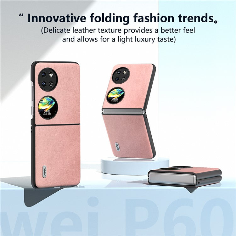 ABEEL For Huawei Pocket 2 Phone Case PU Leather+PC Anti-Scratch Cover - Pink
