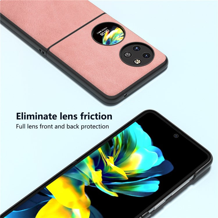 ABEEL For Huawei Pocket 2 Phone Case PU Leather+PC Anti-Scratch Cover - Pink