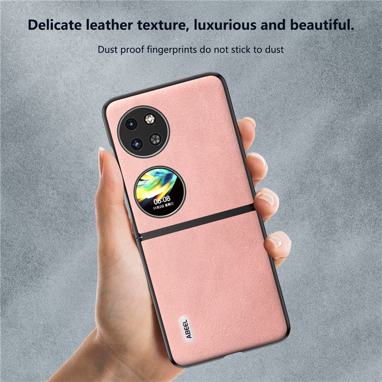 ABEEL For Huawei Pocket 2 Phone Case PU Leather+PC Anti-Scratch Cover - Pink