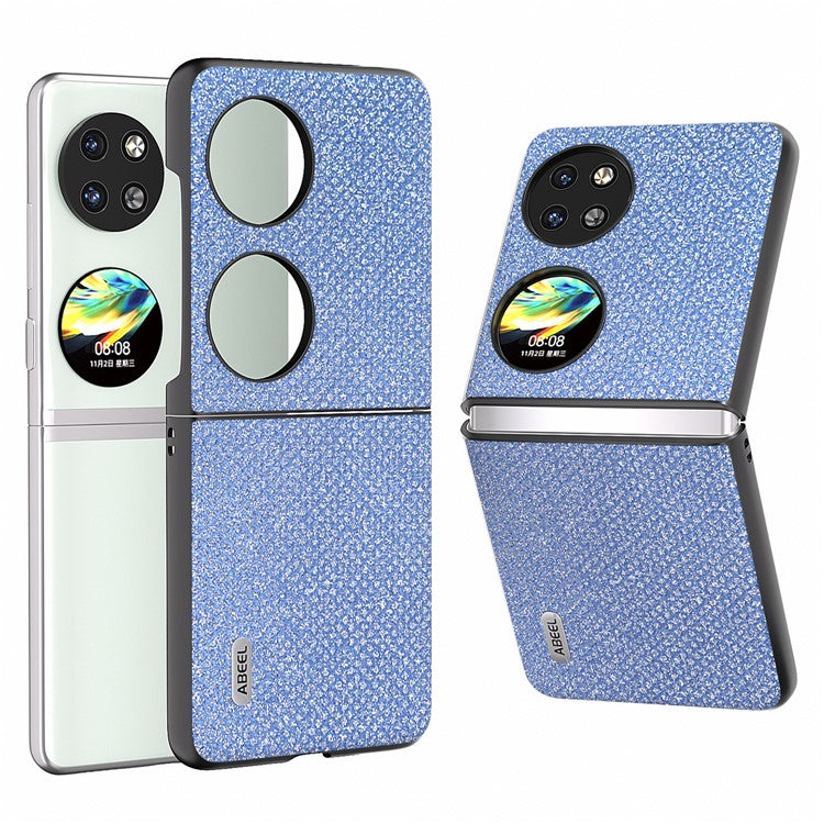 ABEEL For Huawei Pocket 2 Phone Case PU Leather Rhinestone Texture Back Cover - Blue