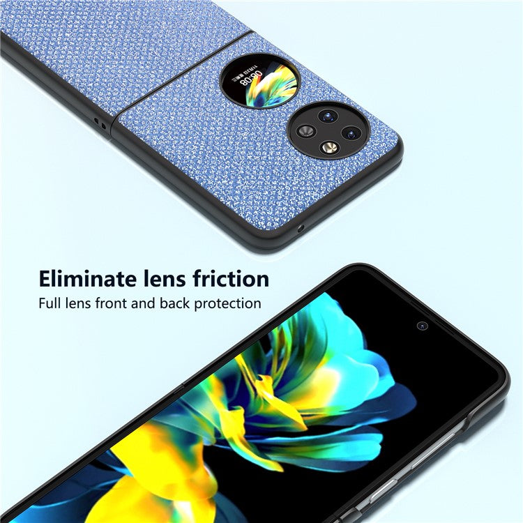 ABEEL For Huawei Pocket 2 Phone Case PU Leather Rhinestone Texture Back Cover - Blue