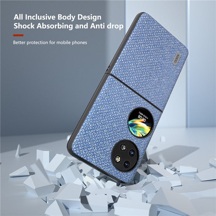 ABEEL For Huawei Pocket 2 Phone Case PU Leather Rhinestone Texture Back Cover - Blue