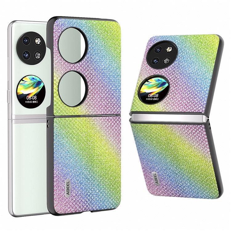 ABEEL For Huawei Pocket 2 Phone Case PU Leather Rhinestone Texture Back Cover - Multi-color