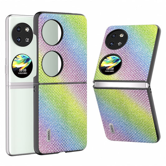 ABEEL For Huawei Pocket 2 Phone Case PU Leather Rhinestone Texture Back Cover - Multi-color
