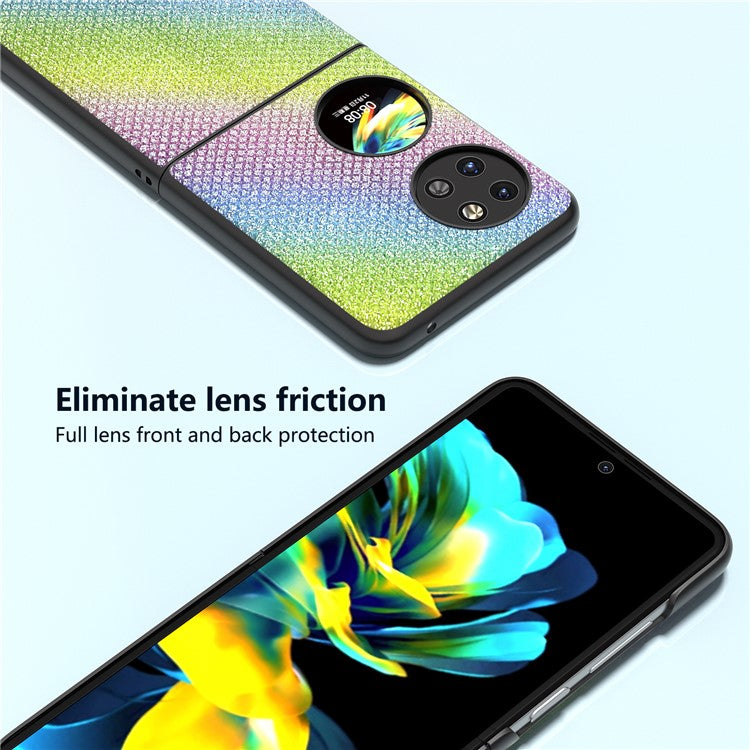 ABEEL For Huawei Pocket 2 Phone Case PU Leather Rhinestone Texture Back Cover - Multi-color