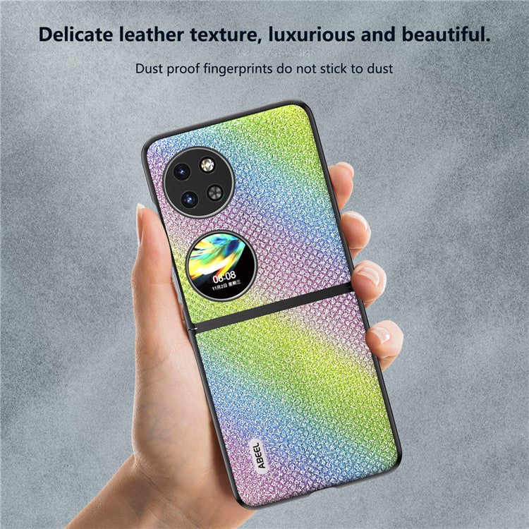 ABEEL For Huawei Pocket 2 Phone Case PU Leather Rhinestone Texture Back Cover - Multi-color