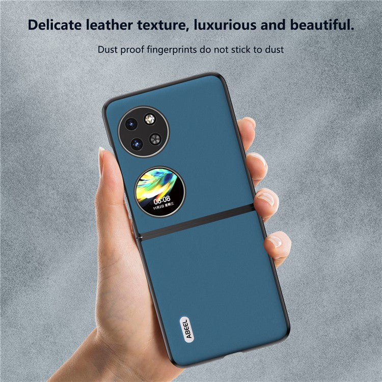 ABEEL For Huawei Pocket 2 Phone Case Genuine Cow Leather Soft Silky Feeling Cover - Blue