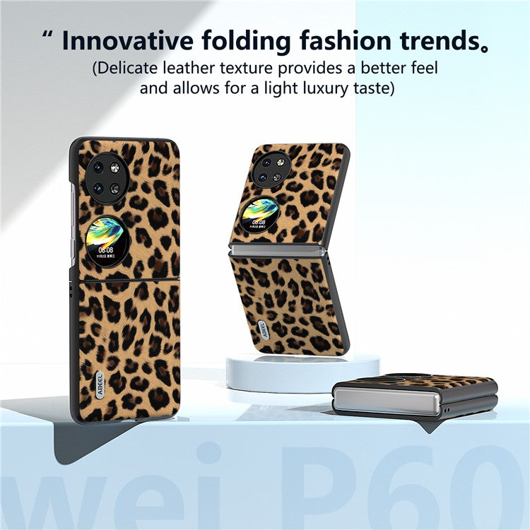 ABEEL For Huawei Pocket 2 Phone Case PU Leather Leopard Pattern Back Cover - Champagne Gold
