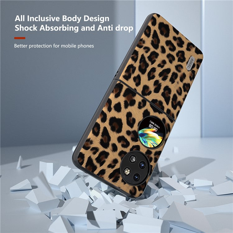 ABEEL For Huawei Pocket 2 Phone Case PU Leather Leopard Pattern Back Cover - Champagne Gold