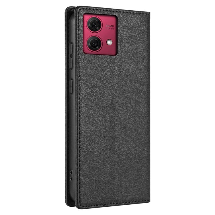 BKS-001 For Motorola Edge 40 Neo 5G Case Wallet Stand PU Leather Phone Cover - Black