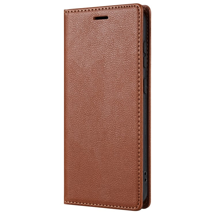 BKS-001 For Motorola Edge 40 Neo 5G Case Wallet Stand PU Leather Phone Cover - Brown