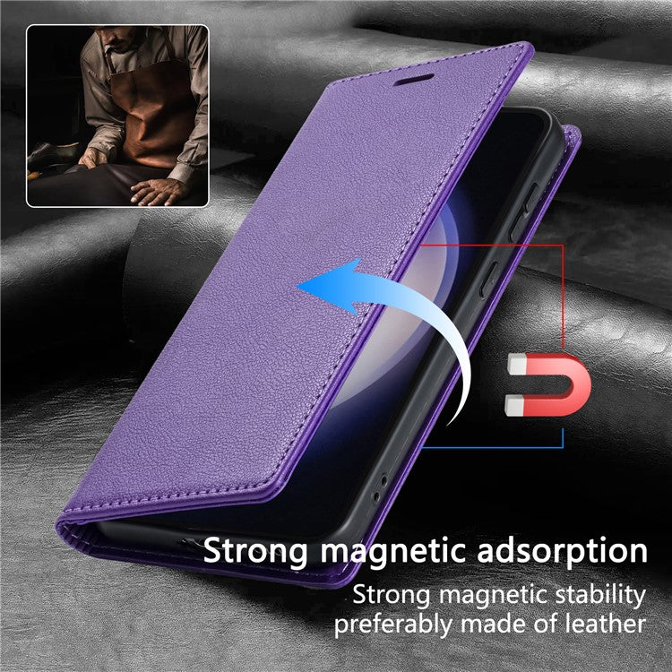 BKS-001 For Motorola Edge 40 Neo 5G Case Wallet Stand PU Leather Phone Cover - Purple