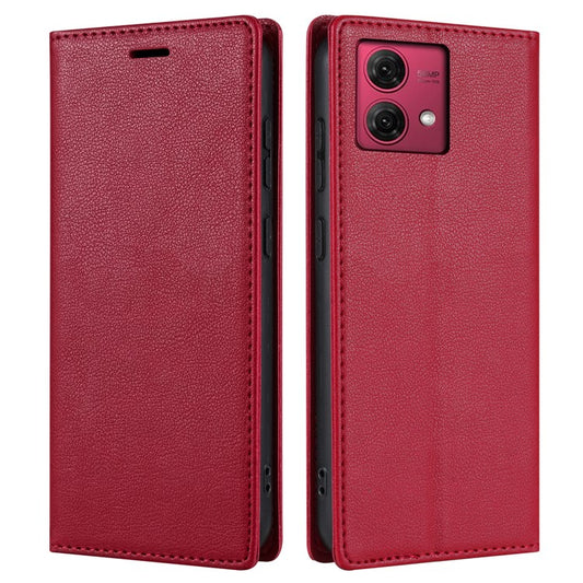 BKS-001 For Motorola Edge 40 Neo 5G Case Wallet Stand PU Leather Phone Cover - Red