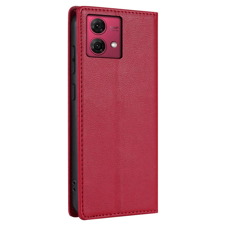 BKS-001 For Motorola Edge 40 Neo 5G Case Wallet Stand PU Leather Phone Cover - Red