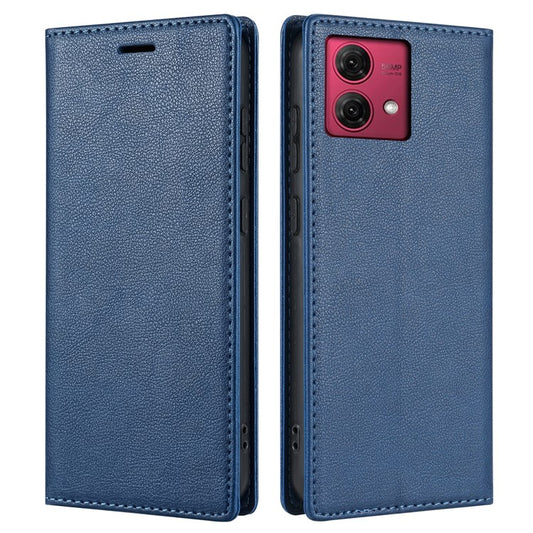 BKS-001 For Motorola Edge 40 Neo 5G Case Wallet Stand PU Leather Phone Cover - Blue