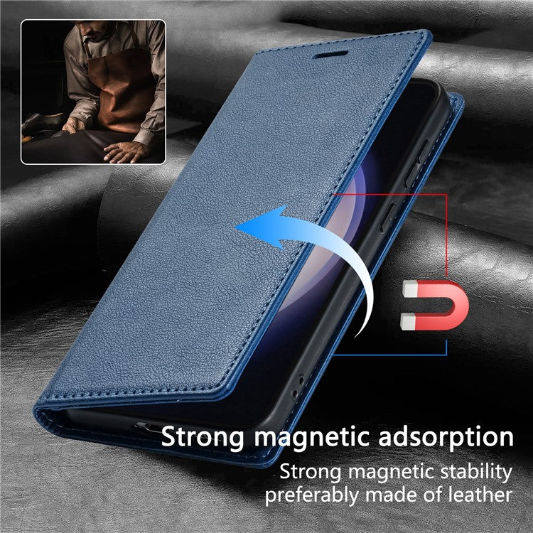 BKS-001 For Motorola Edge 40 Neo 5G Case Wallet Stand PU Leather Phone Cover - Blue
