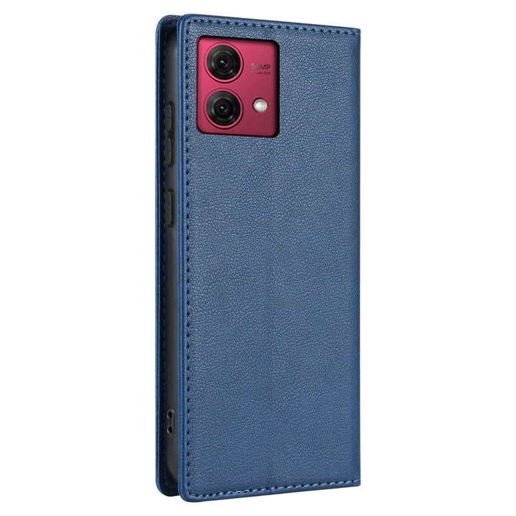 BKS-001 For Motorola Edge 40 Neo 5G Case Wallet Stand PU Leather Phone Cover - Blue
