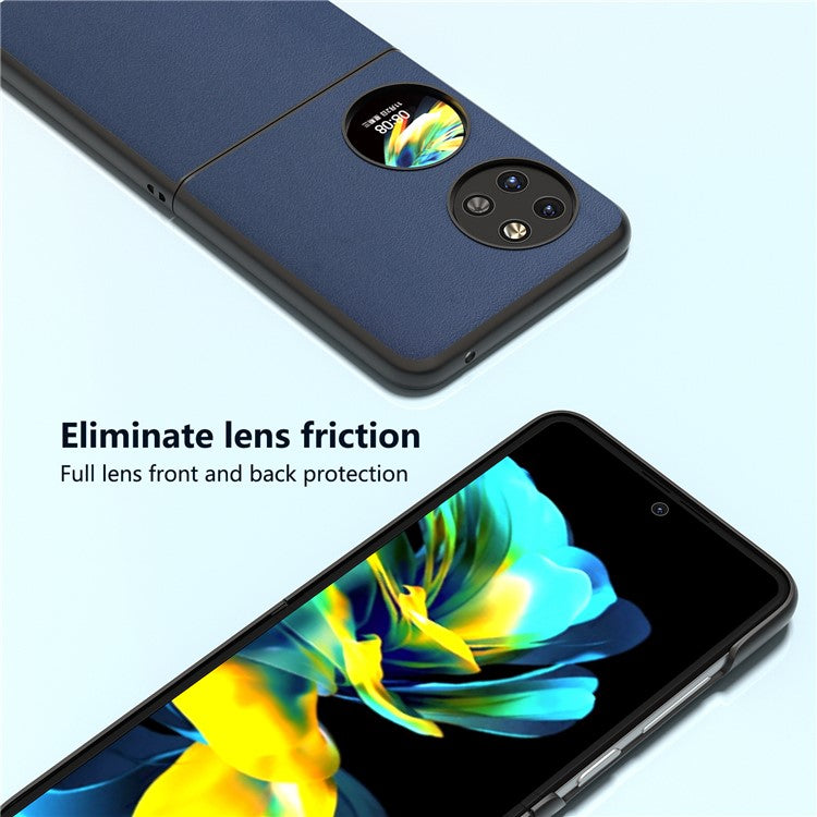 ABEEL For Huawei Pocket 2 Back Case Genuine Cow Leather Nappa Texture Cover - Blue