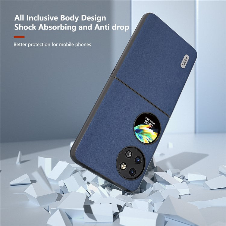 ABEEL For Huawei Pocket 2 Back Case Genuine Cow Leather Nappa Texture Cover - Blue