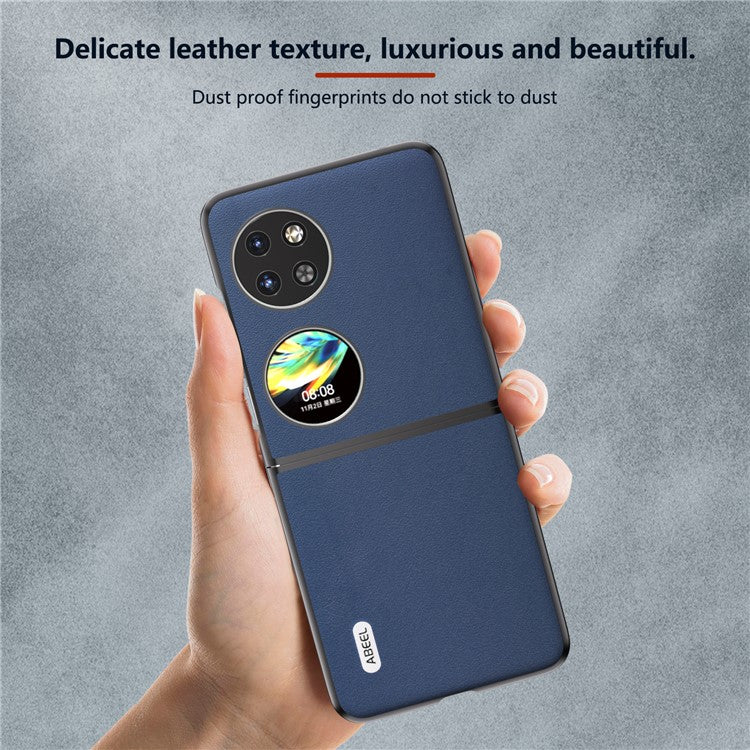 ABEEL For Huawei Pocket 2 Back Case Genuine Cow Leather Nappa Texture Cover - Blue