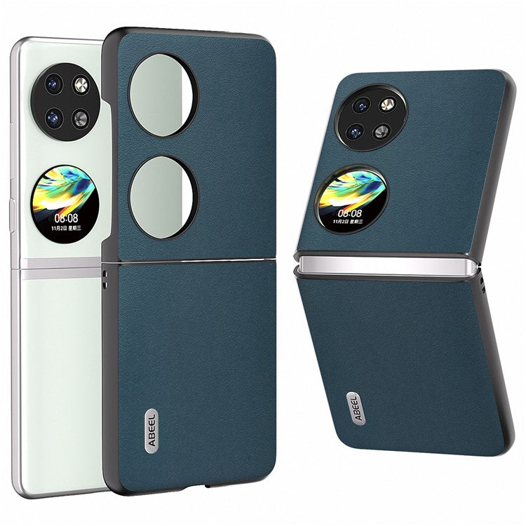 ABEEL For Huawei Pocket 2 Back Case Genuine Cow Leather Nappa Texture Cover - Green