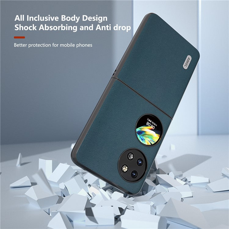 ABEEL For Huawei Pocket 2 Back Case Genuine Cow Leather Nappa Texture Cover - Green