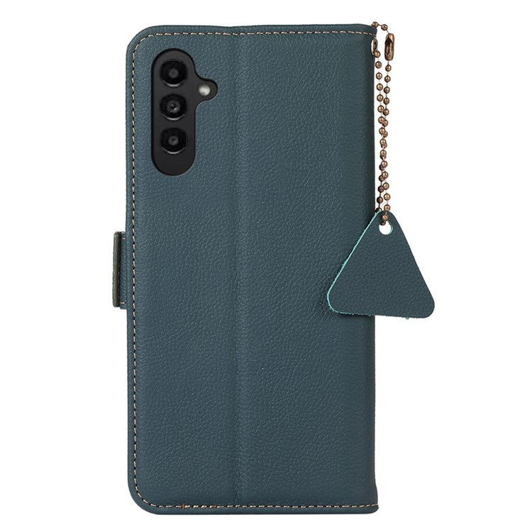 For Samsung Galaxy A35 5G TJ Series Case Genuine Cow Leather Phone Cover - Green