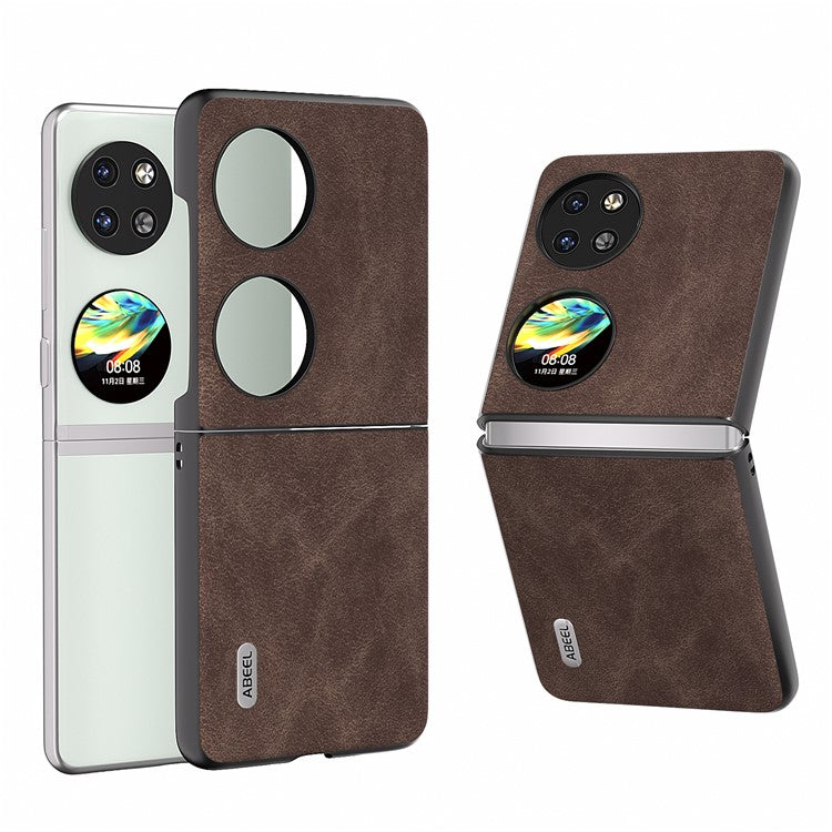 ABEEL For Huawei Pocket 2 Protective Case Leather Back Cover  - Coffee