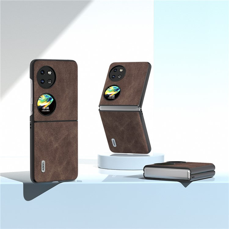ABEEL For Huawei Pocket 2 Protective Case Leather Back Cover  - Coffee