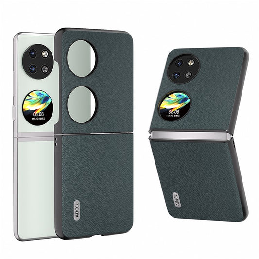 ABEEL For Huawei Pocket 2 Genuine Cow Leather Classy Phone Protective Case  - Green